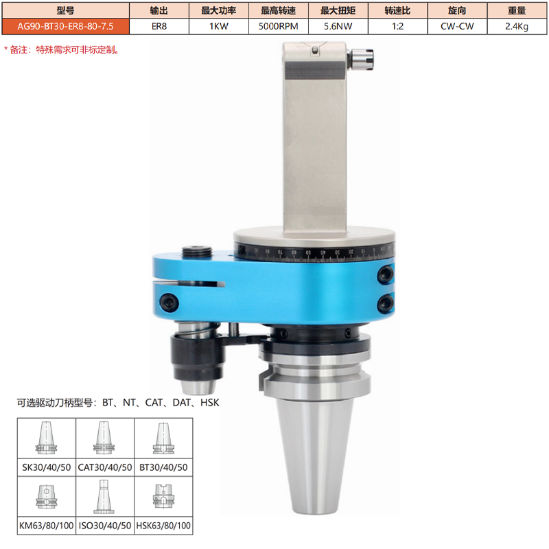AG90-BT30-ER8-80-7.5