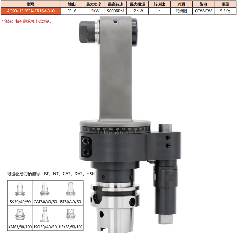 AG90-HSK63A-ER16V-310