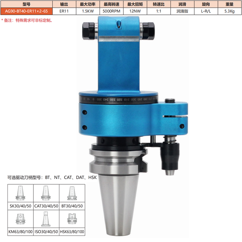 AG90-BT40-ER11*2-65